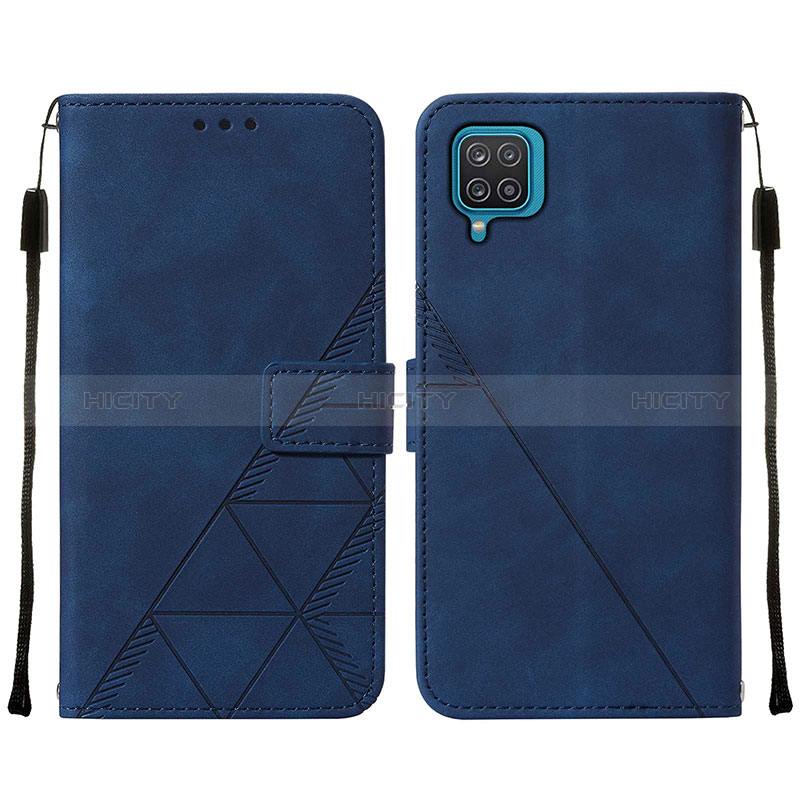 Handytasche Stand Schutzhülle Flip Leder Hülle Y01B für Samsung Galaxy A12 Nacho Blau