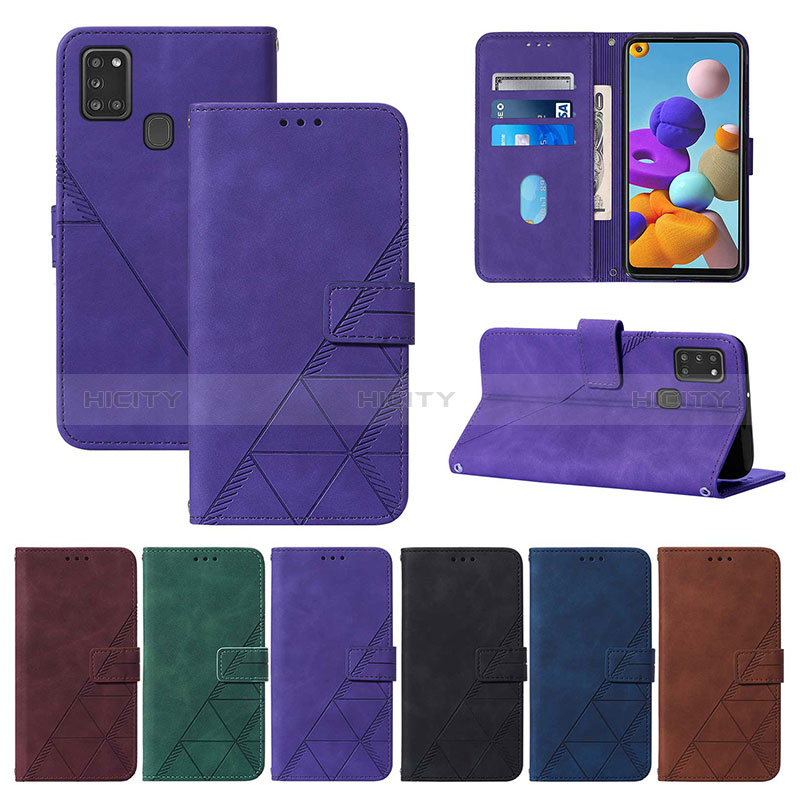 Handytasche Stand Schutzhülle Flip Leder Hülle Y01B für Samsung Galaxy A21s groß