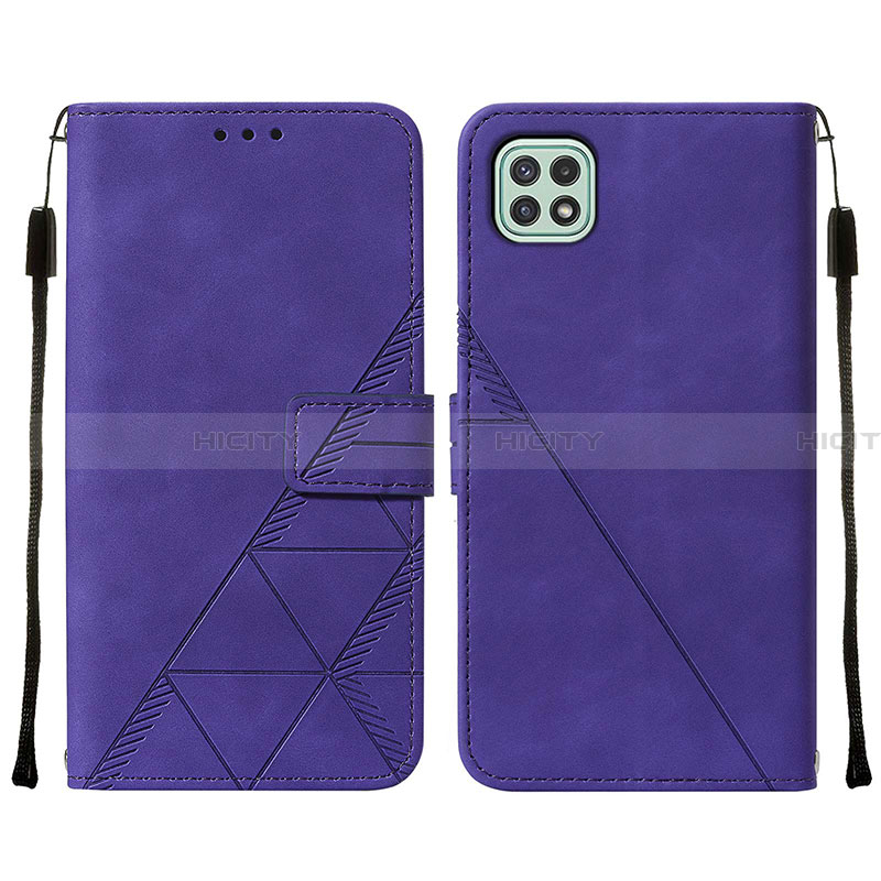 Handytasche Stand Schutzhülle Flip Leder Hülle Y01B für Samsung Galaxy A22 5G Violett Plus