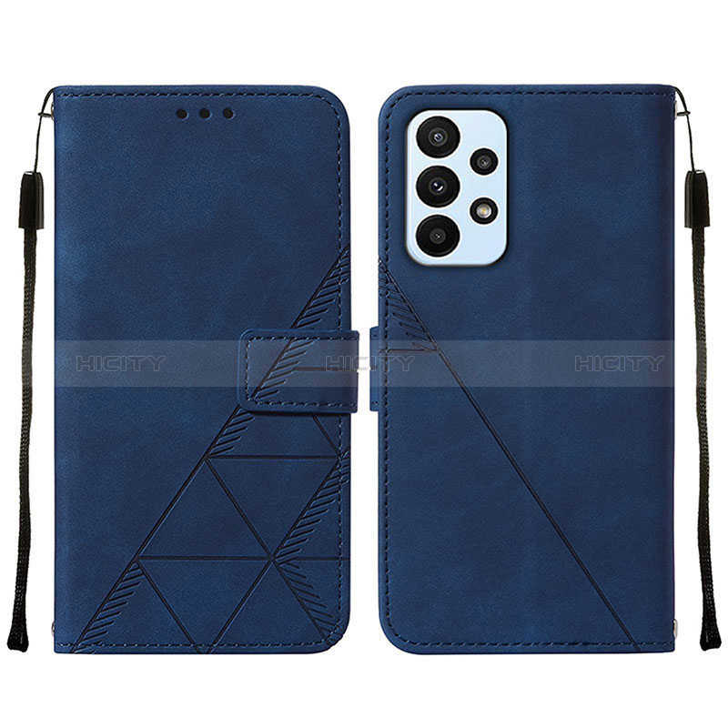 Handytasche Stand Schutzhülle Flip Leder Hülle Y01B für Samsung Galaxy A23 5G Blau