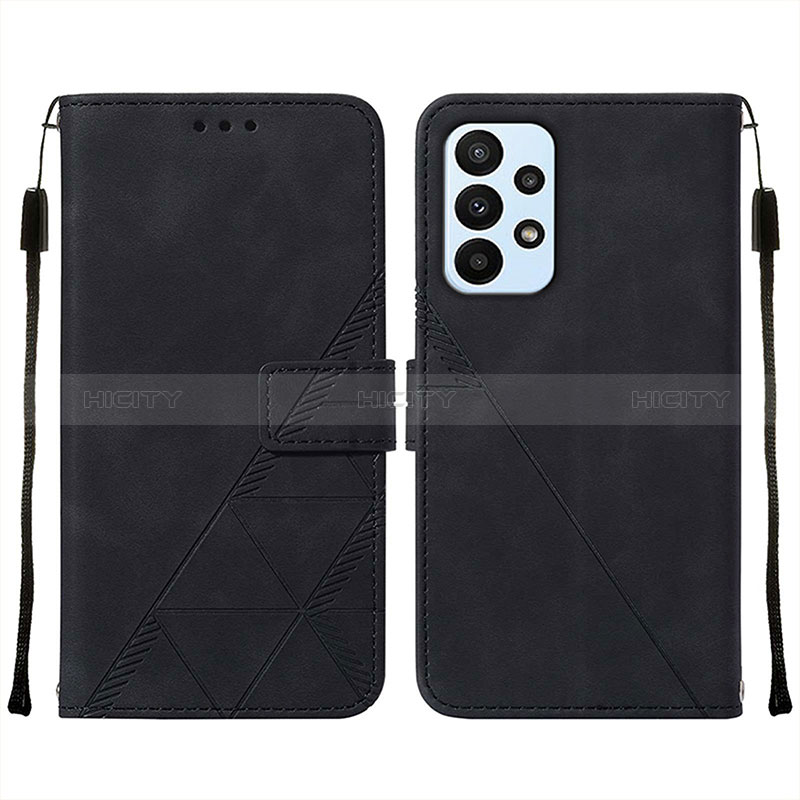 Handytasche Stand Schutzhülle Flip Leder Hülle Y01B für Samsung Galaxy A23 5G Schwarz