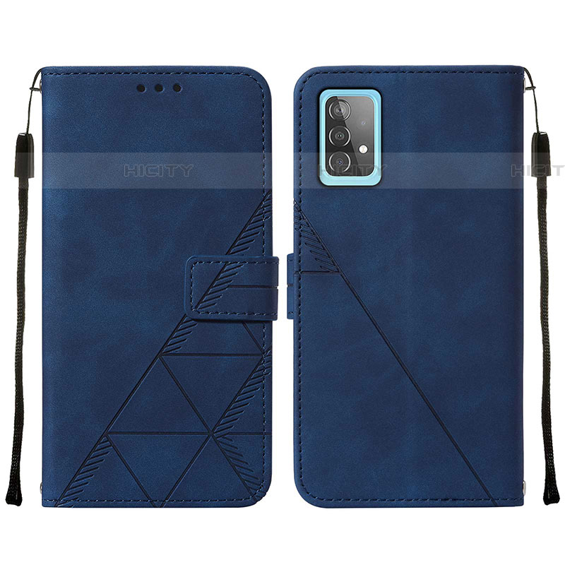 Handytasche Stand Schutzhülle Flip Leder Hülle Y01B für Samsung Galaxy A52 4G Blau Plus