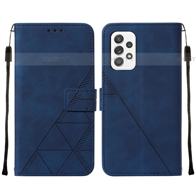 Handytasche Stand Schutzhülle Flip Leder Hülle Y01B für Samsung Galaxy A72 4G Blau Plus