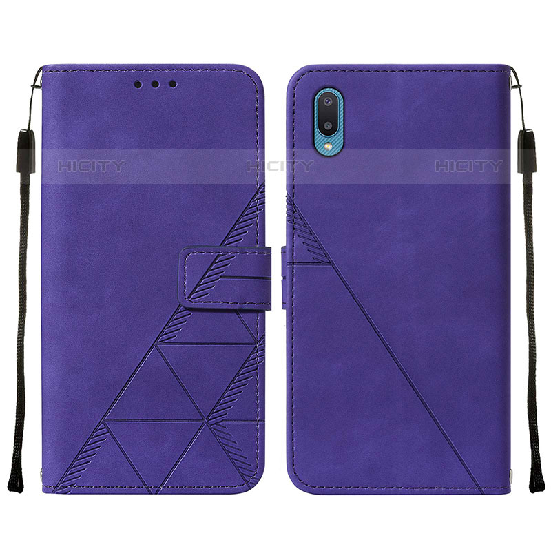 Handytasche Stand Schutzhülle Flip Leder Hülle Y01B für Samsung Galaxy M02 Violett Plus