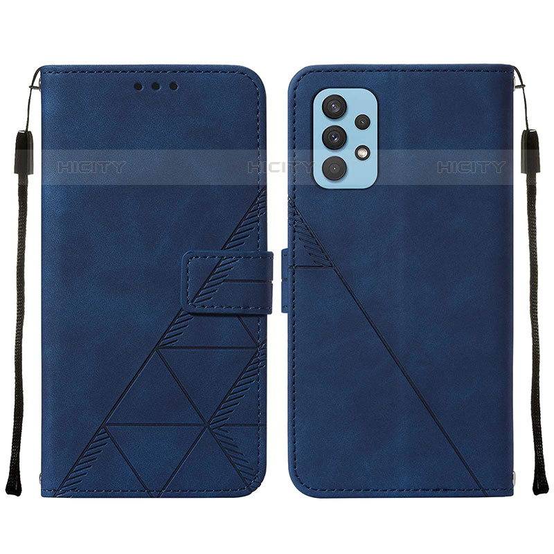 Handytasche Stand Schutzhülle Flip Leder Hülle Y01B für Samsung Galaxy M32 5G Blau