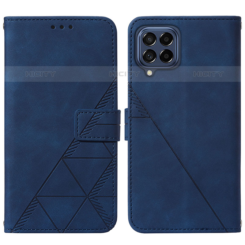 Handytasche Stand Schutzhülle Flip Leder Hülle Y01B für Samsung Galaxy M53 5G Blau