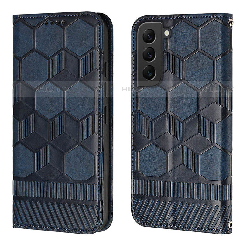 Handytasche Stand Schutzhülle Flip Leder Hülle Y01B für Samsung Galaxy S21 5G Blau