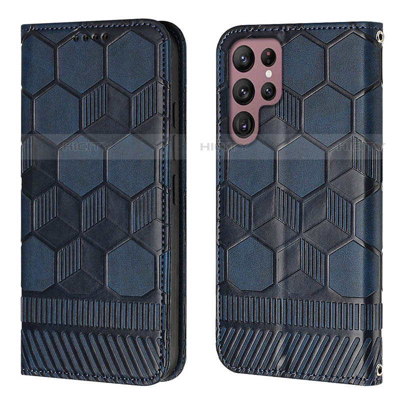 Handytasche Stand Schutzhülle Flip Leder Hülle Y01B für Samsung Galaxy S21 Ultra 5G Blau