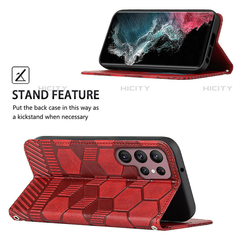 Handytasche Stand Schutzhülle Flip Leder Hülle Y01B für Samsung Galaxy S23 Ultra 5G groß