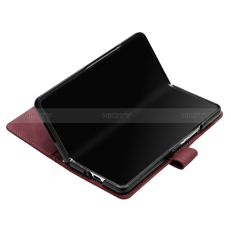 Handytasche Stand Schutzhülle Flip Leder Hülle Y01B für Samsung Galaxy Z Fold5 5G groß