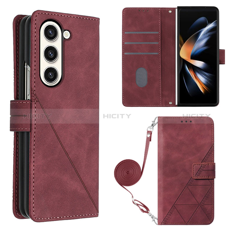 Handytasche Stand Schutzhülle Flip Leder Hülle Y01B für Samsung Galaxy Z Fold5 5G groß