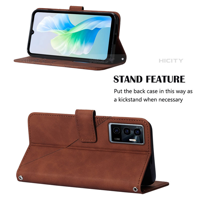 Handytasche Stand Schutzhülle Flip Leder Hülle Y01B für Vivo V23e 5G