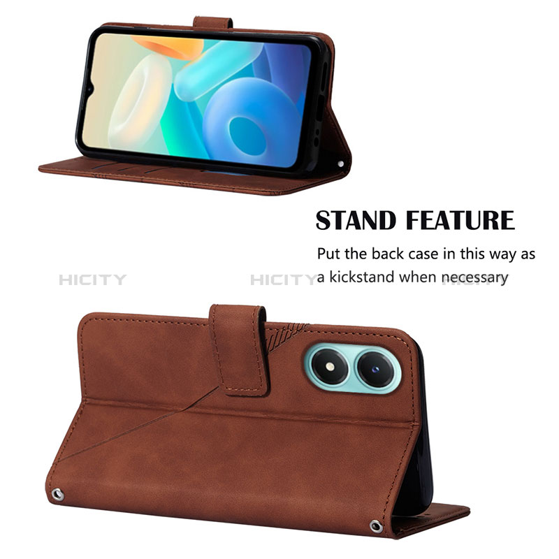 Handytasche Stand Schutzhülle Flip Leder Hülle Y01B für Vivo Y02S groß