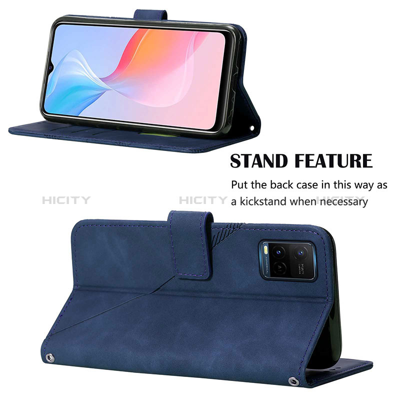 Handytasche Stand Schutzhülle Flip Leder Hülle Y01B für Vivo Y21e