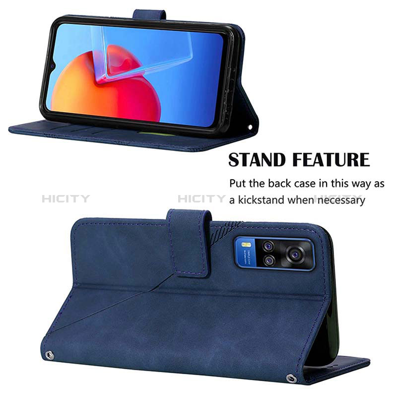 Handytasche Stand Schutzhülle Flip Leder Hülle Y01B für Vivo Y31 (2021) groß