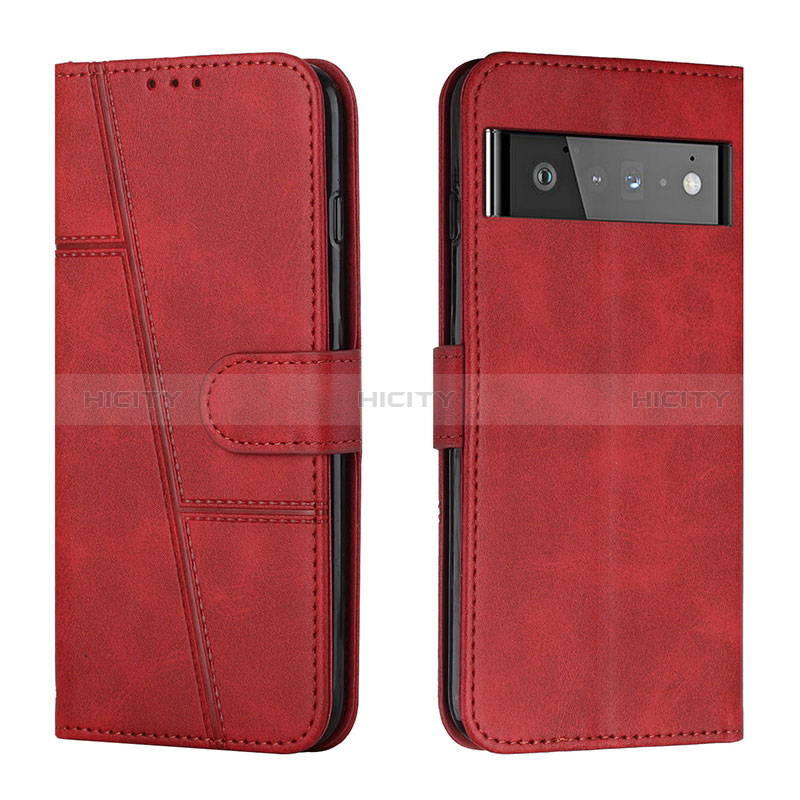 Handytasche Stand Schutzhülle Flip Leder Hülle Y01X für Google Pixel 6 Pro 5G Rot