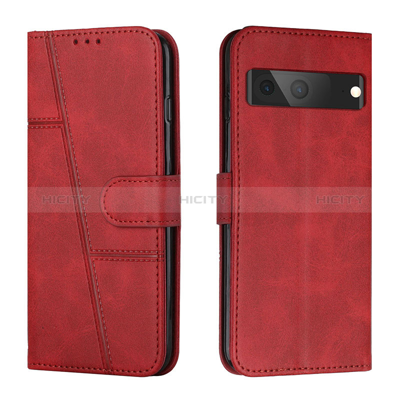 Handytasche Stand Schutzhülle Flip Leder Hülle Y01X für Google Pixel 7 5G Rot Plus