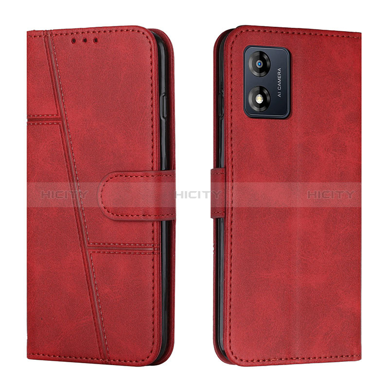 Handytasche Stand Schutzhülle Flip Leder Hülle Y01X für Motorola Moto E13 Rot