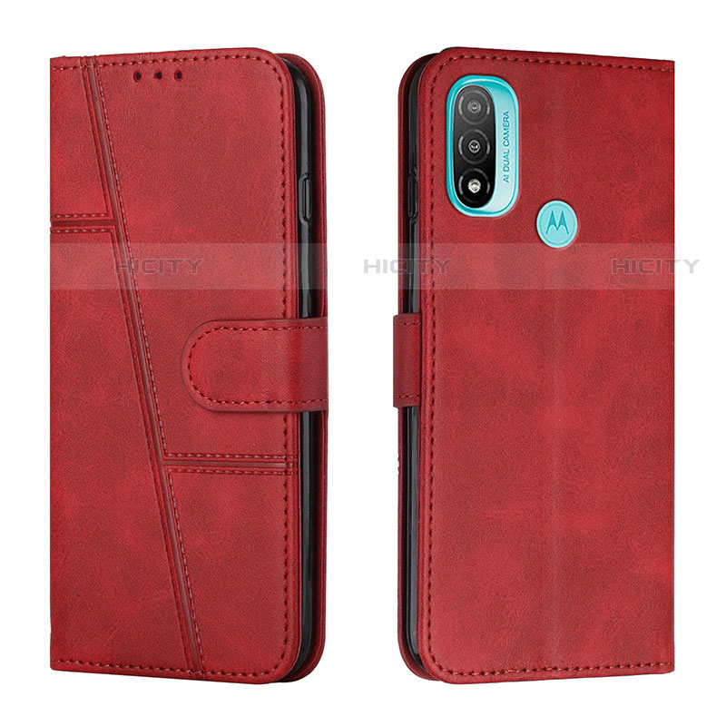 Handytasche Stand Schutzhülle Flip Leder Hülle Y01X für Motorola Moto E20 Rot