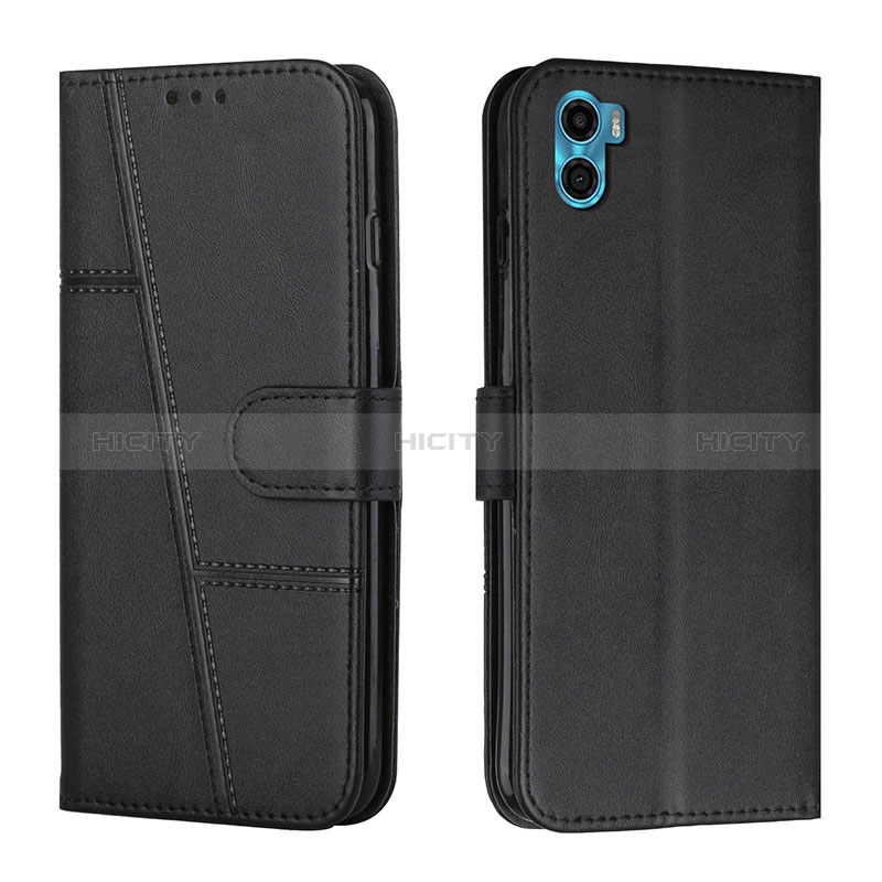 Handytasche Stand Schutzhülle Flip Leder Hülle Y01X für Motorola Moto E22S Schwarz