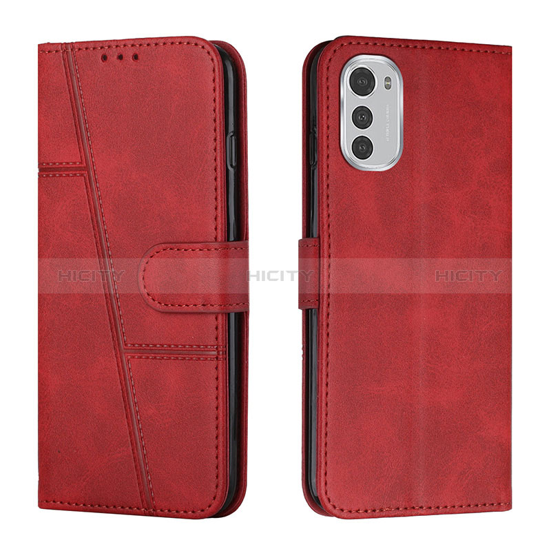 Handytasche Stand Schutzhülle Flip Leder Hülle Y01X für Motorola Moto E32 Rot Plus