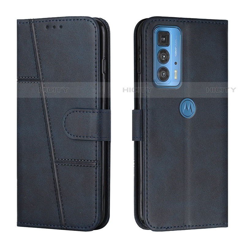 Handytasche Stand Schutzhülle Flip Leder Hülle Y01X für Motorola Moto Edge 20 Pro 5G Blau