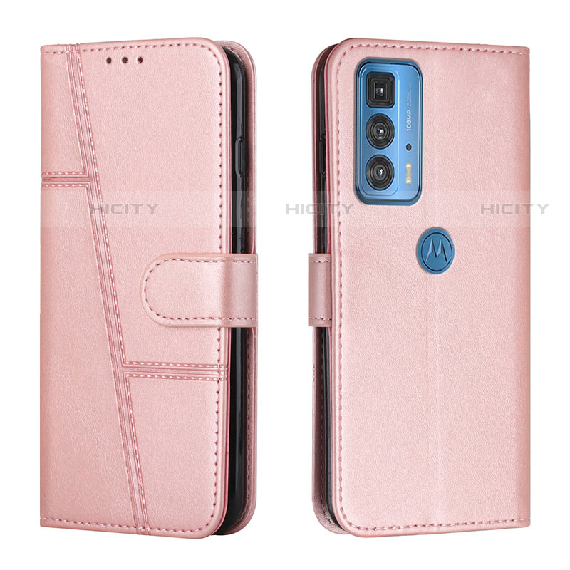 Handytasche Stand Schutzhülle Flip Leder Hülle Y01X für Motorola Moto Edge 20 Pro 5G Rosegold