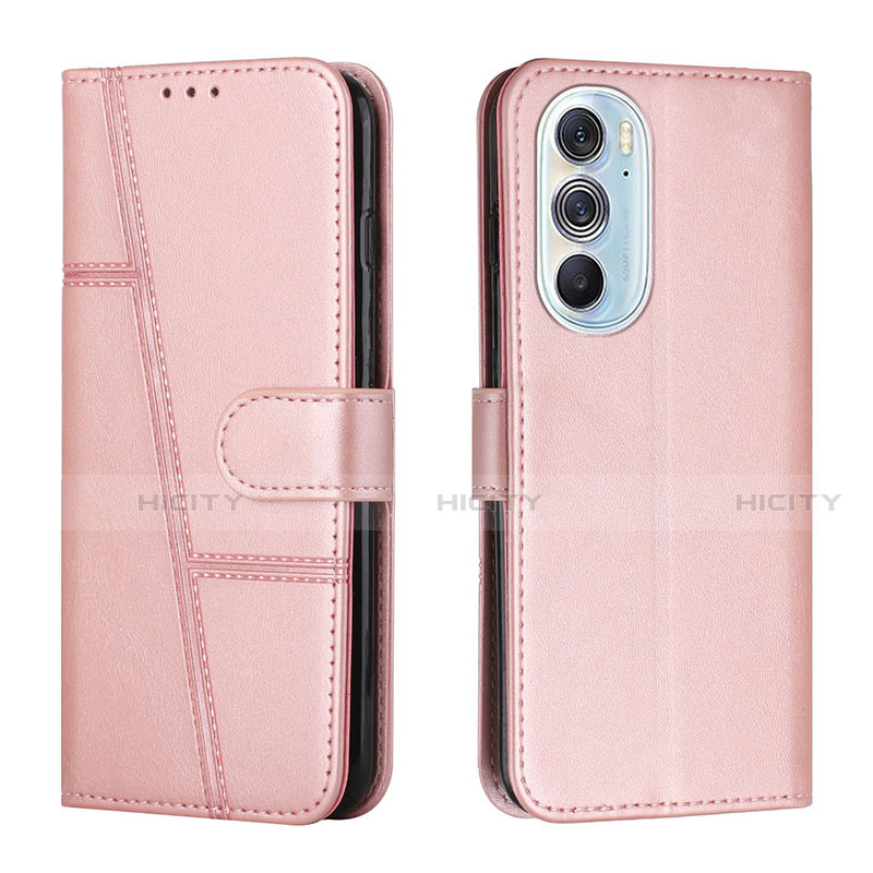 Handytasche Stand Schutzhülle Flip Leder Hülle Y01X für Motorola Moto Edge 30 Pro 5G Rosegold