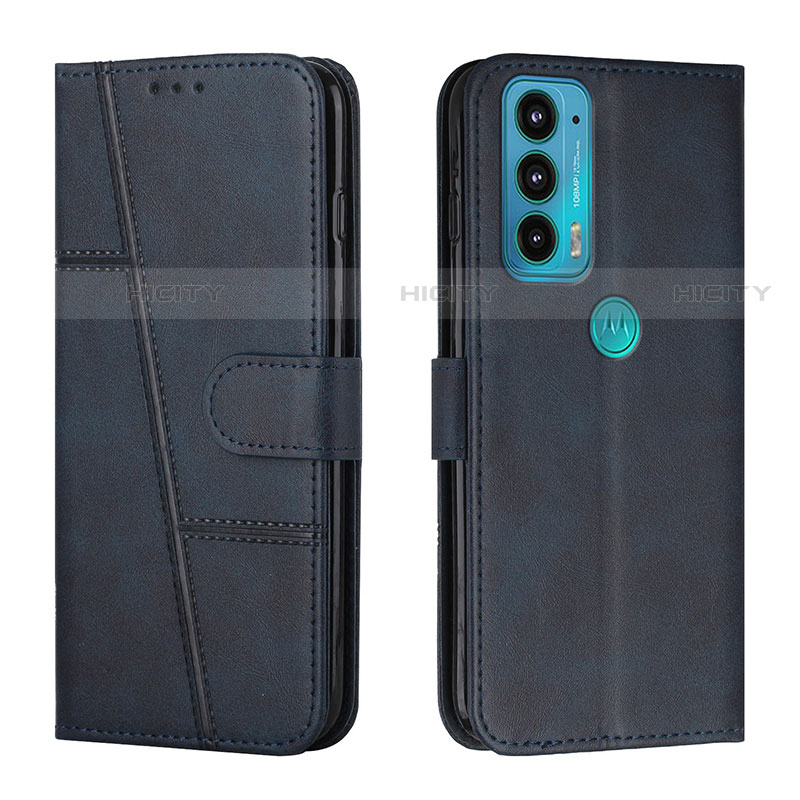 Handytasche Stand Schutzhülle Flip Leder Hülle Y01X für Motorola Moto Edge Lite 5G Blau