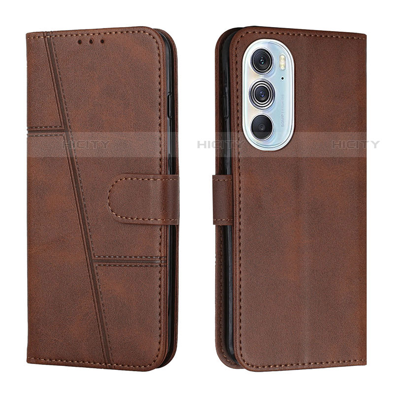 Handytasche Stand Schutzhülle Flip Leder Hülle Y01X für Motorola Moto Edge X30 5G Braun