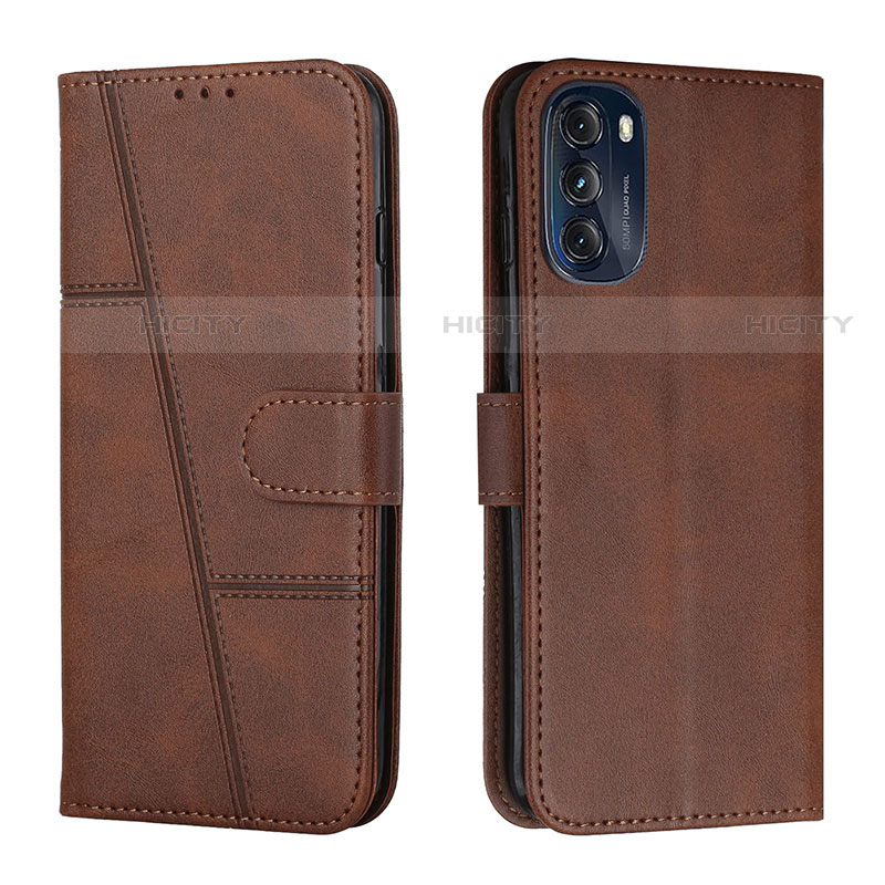 Handytasche Stand Schutzhülle Flip Leder Hülle Y01X für Motorola Moto G 5G (2022) Braun