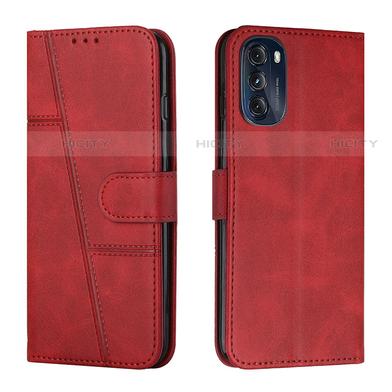 Handytasche Stand Schutzhülle Flip Leder Hülle Y01X für Motorola Moto G 5G (2022) Rot Plus