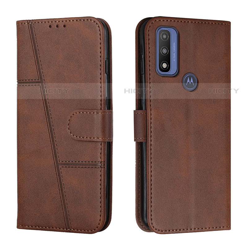 Handytasche Stand Schutzhülle Flip Leder Hülle Y01X für Motorola Moto G Pure Braun