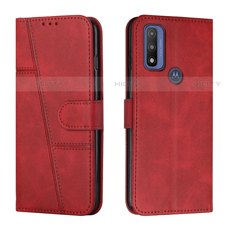 Handytasche Stand Schutzhülle Flip Leder Hülle Y01X für Motorola Moto G Pure Rot