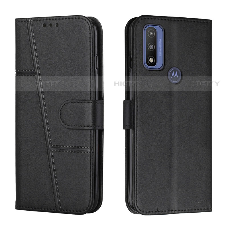 Handytasche Stand Schutzhülle Flip Leder Hülle Y01X für Motorola Moto G Pure Schwarz