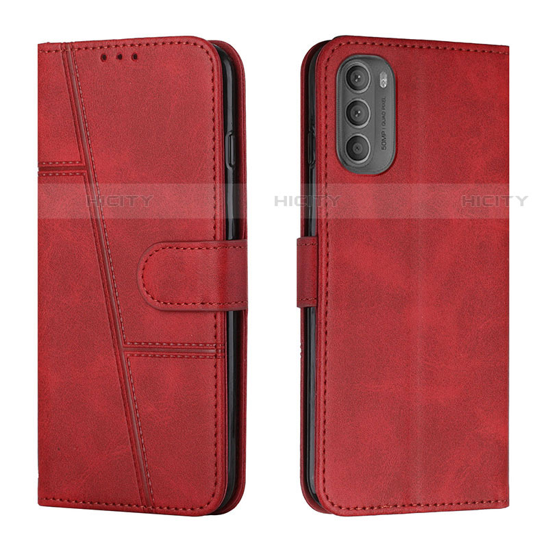 Handytasche Stand Schutzhülle Flip Leder Hülle Y01X für Motorola Moto G31 Rot