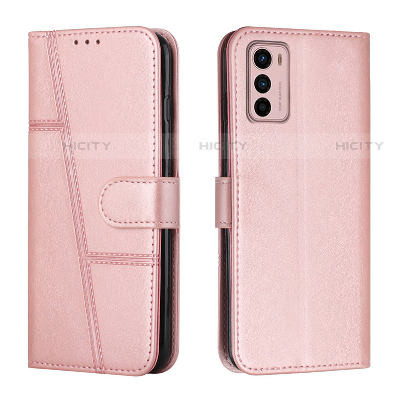 Handytasche Stand Schutzhülle Flip Leder Hülle Y01X für Motorola Moto G42 Rosegold Plus