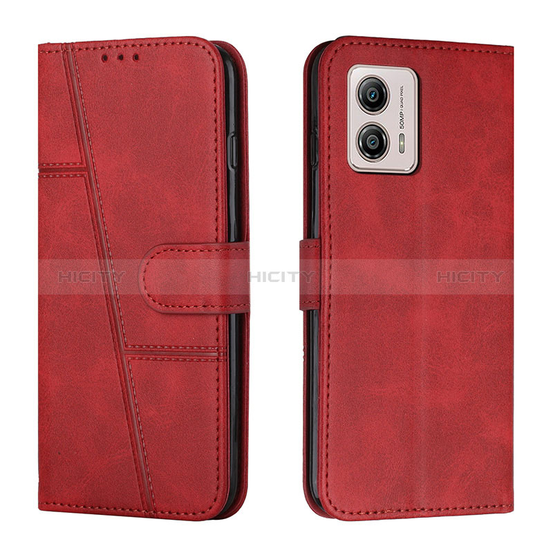 Handytasche Stand Schutzhülle Flip Leder Hülle Y01X für Motorola Moto G53 5G Rot Plus