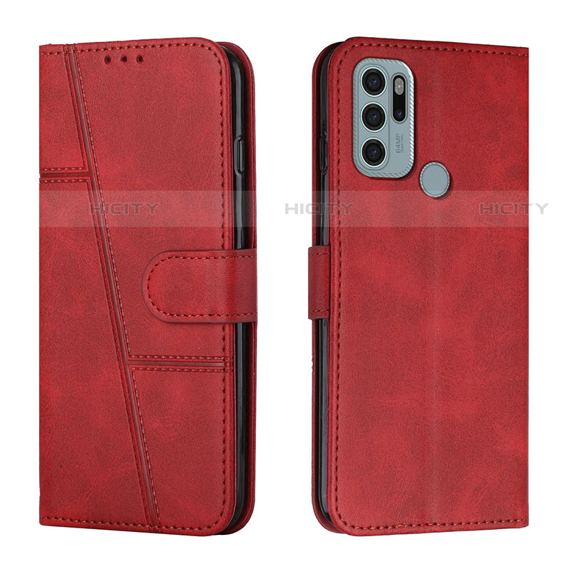 Handytasche Stand Schutzhülle Flip Leder Hülle Y01X für Motorola Moto G60s Rot