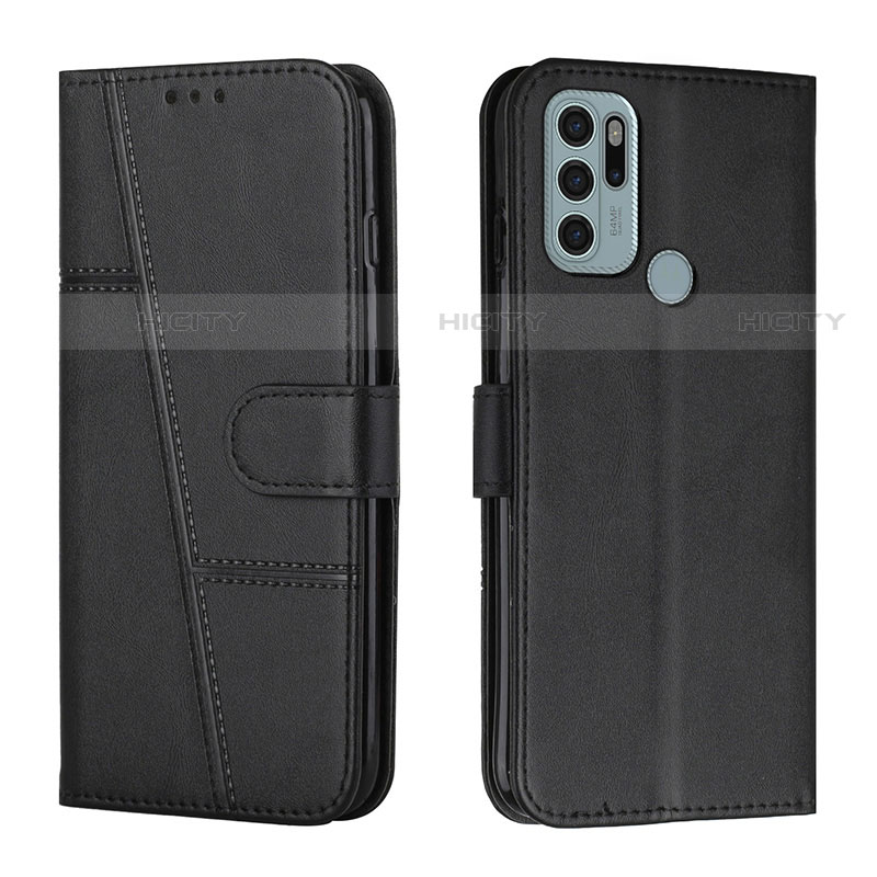 Handytasche Stand Schutzhülle Flip Leder Hülle Y01X für Motorola Moto G60s Schwarz