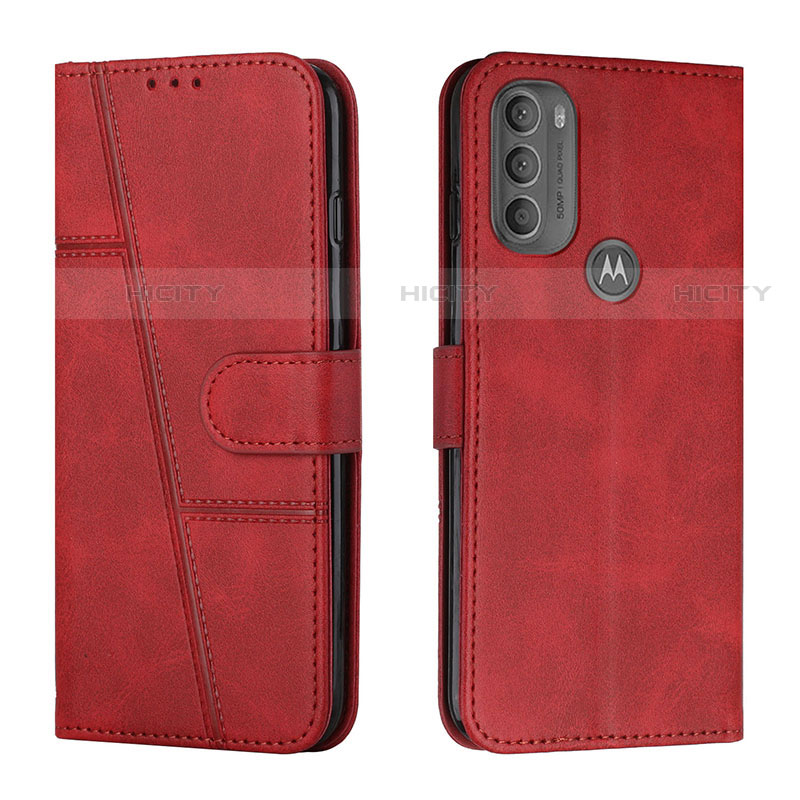 Handytasche Stand Schutzhülle Flip Leder Hülle Y01X für Motorola Moto G71 5G Rot