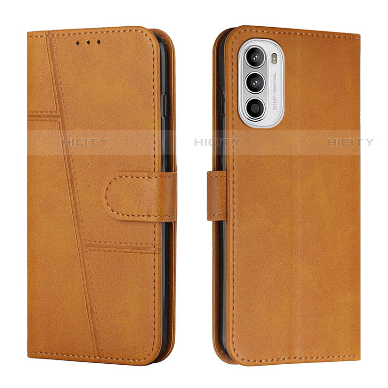 Handytasche Stand Schutzhülle Flip Leder Hülle Y01X für Motorola Moto G71s 5G Hellbraun