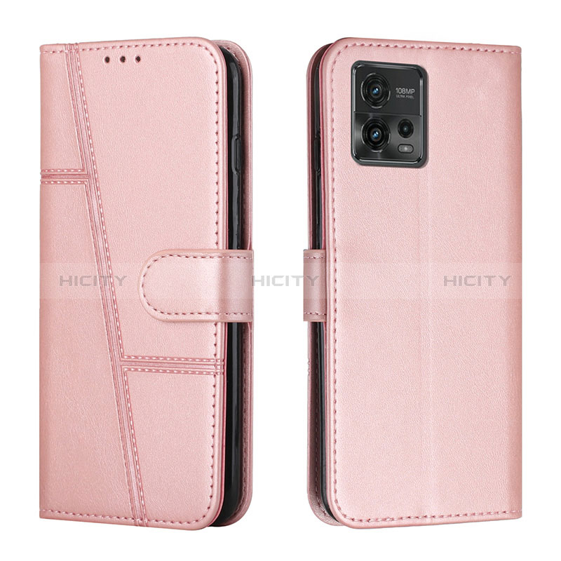 Handytasche Stand Schutzhülle Flip Leder Hülle Y01X für Motorola Moto G72 Rosegold Plus