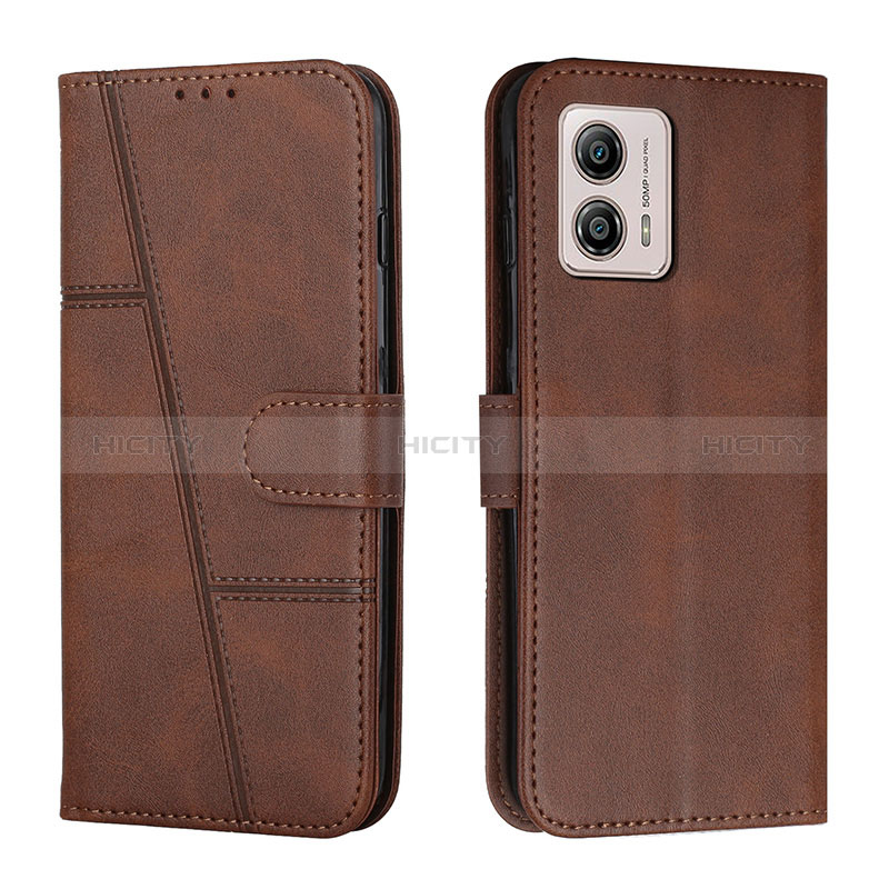 Handytasche Stand Schutzhülle Flip Leder Hülle Y01X für Motorola Moto G73 5G Braun Plus