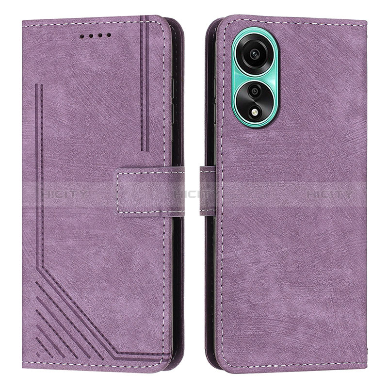 Handytasche Stand Schutzhülle Flip Leder Hülle Y01X für Oppo A18 Violett Plus