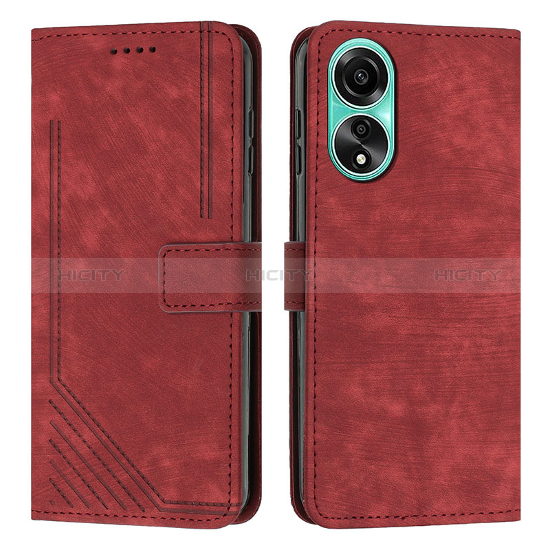 Handytasche Stand Schutzhülle Flip Leder Hülle Y01X für Oppo A38 Rot