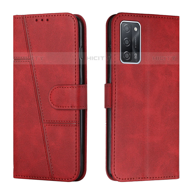 Handytasche Stand Schutzhülle Flip Leder Hülle Y01X für Oppo A53s 5G Rot Plus