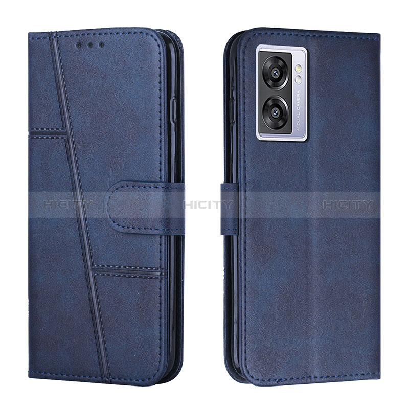 Handytasche Stand Schutzhülle Flip Leder Hülle Y01X für Oppo A56S 5G Blau