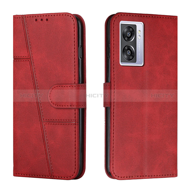 Handytasche Stand Schutzhülle Flip Leder Hülle Y01X für Oppo A56S 5G Rot Plus