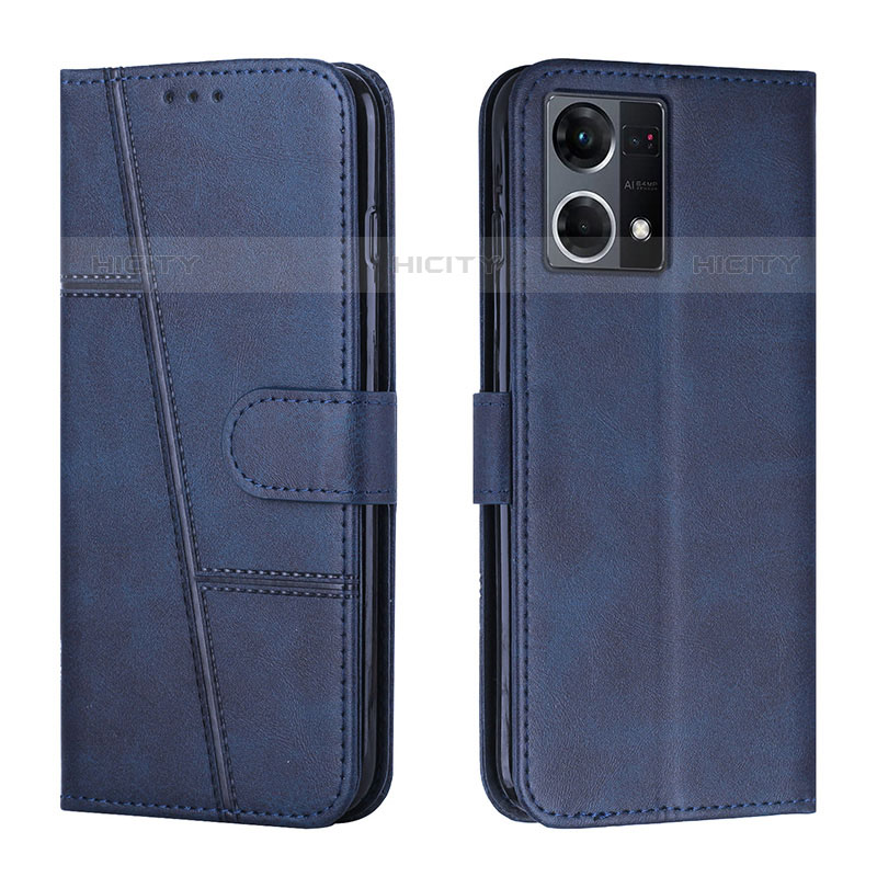 Handytasche Stand Schutzhülle Flip Leder Hülle Y01X für Oppo F21 Pro 4G Blau